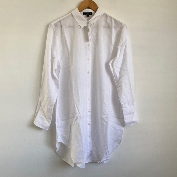 J. Crew Other - J Crew Relaxed-fit beach shirt in linen-cotton blend‎ Small White